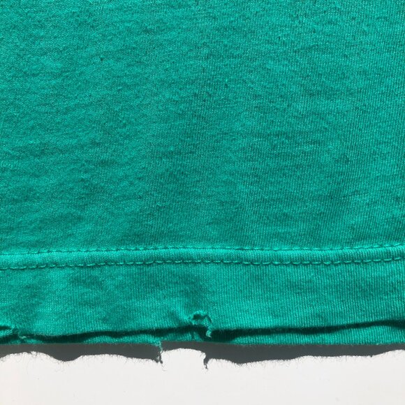 Forever 21 baby tee Y2K size S shamrock green short sleeve cotton distressed vtg - Picture 4 of 8